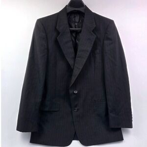 Vintage Christian Dior Monsieur Pinstripe Wool Blazer Jacket Navy USA Made ~42R